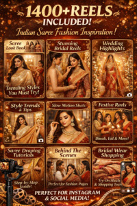 1400+ indian saree fashion reel bundle (plr & mrr rights)